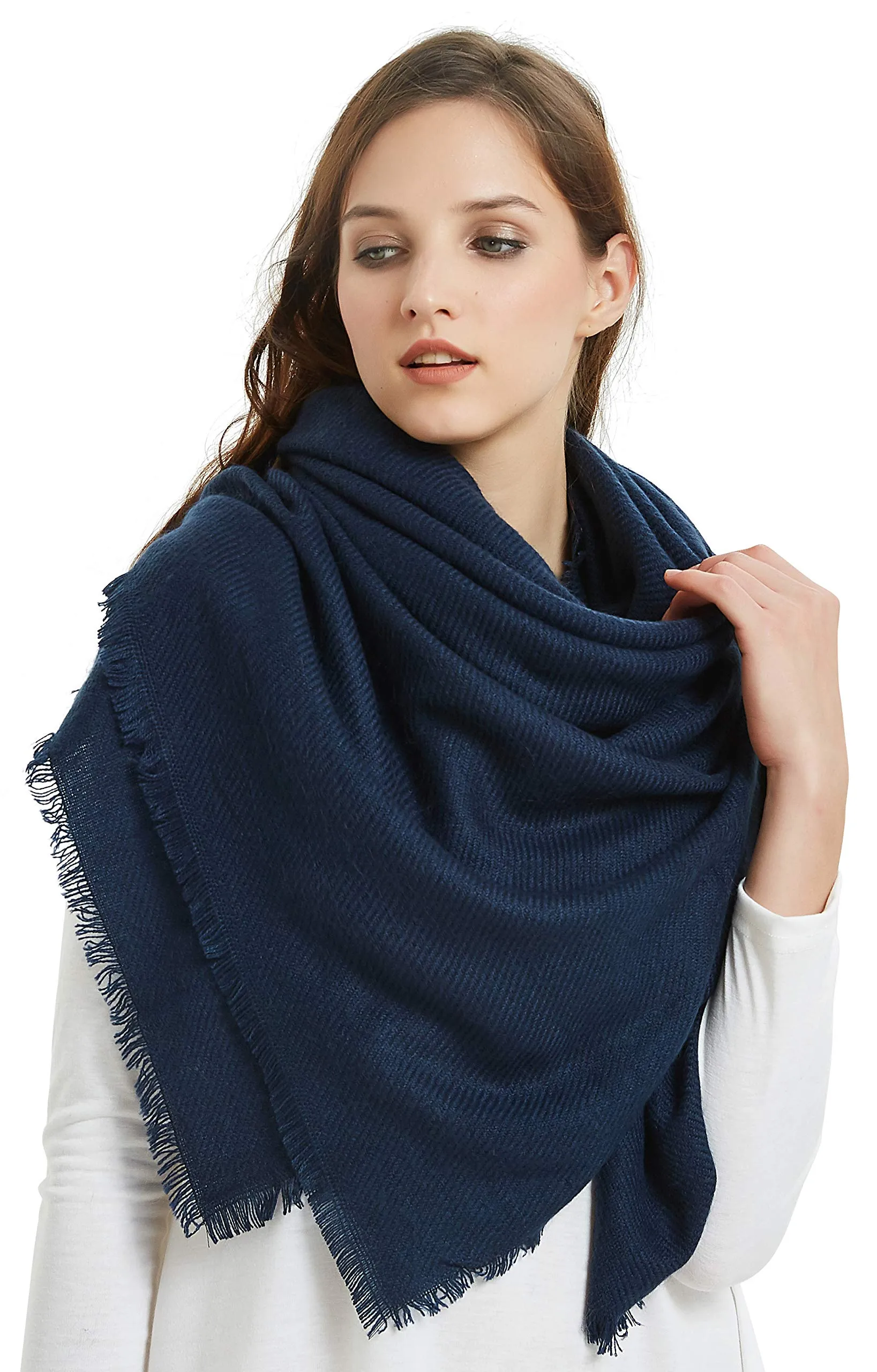 VIVIAN & VINCENT Soft Classic Luxurious Blanket Solid Color Square Scarf Wrap