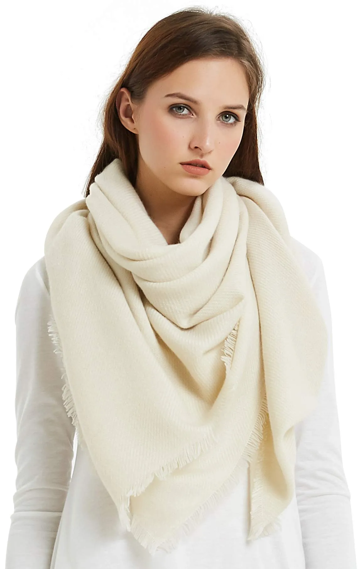 VIVIAN & VINCENT Soft Classic Luxurious Blanket Solid Color Square Scarf Wrap