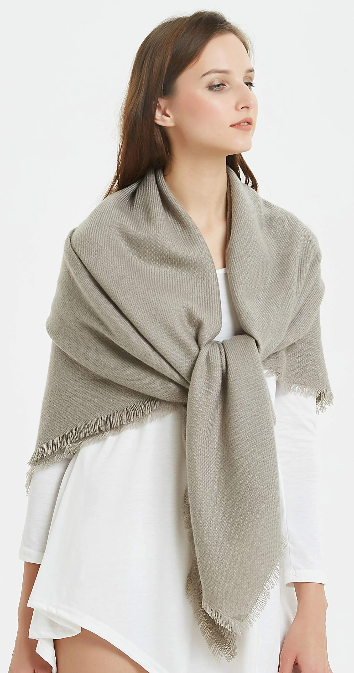 VIVIAN & VINCENT Soft Classic Luxurious Blanket Solid Color Square Scarf Wrap