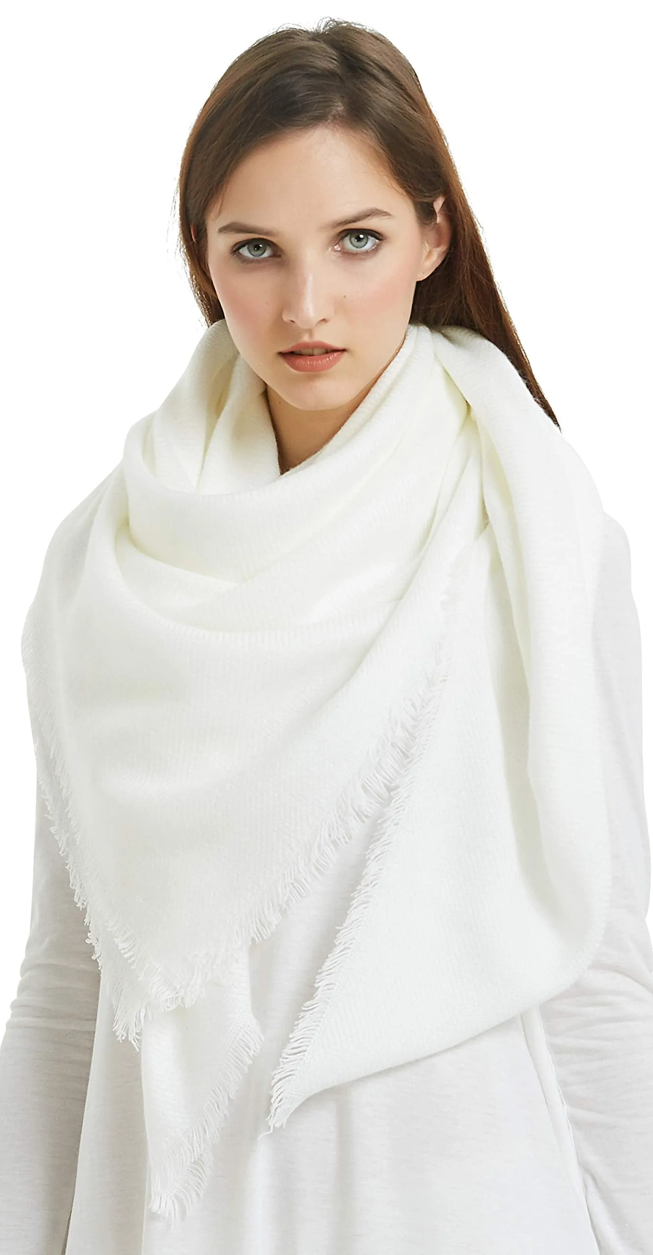 VIVIAN & VINCENT Soft Classic Luxurious Blanket Solid Color Square Scarf Wrap