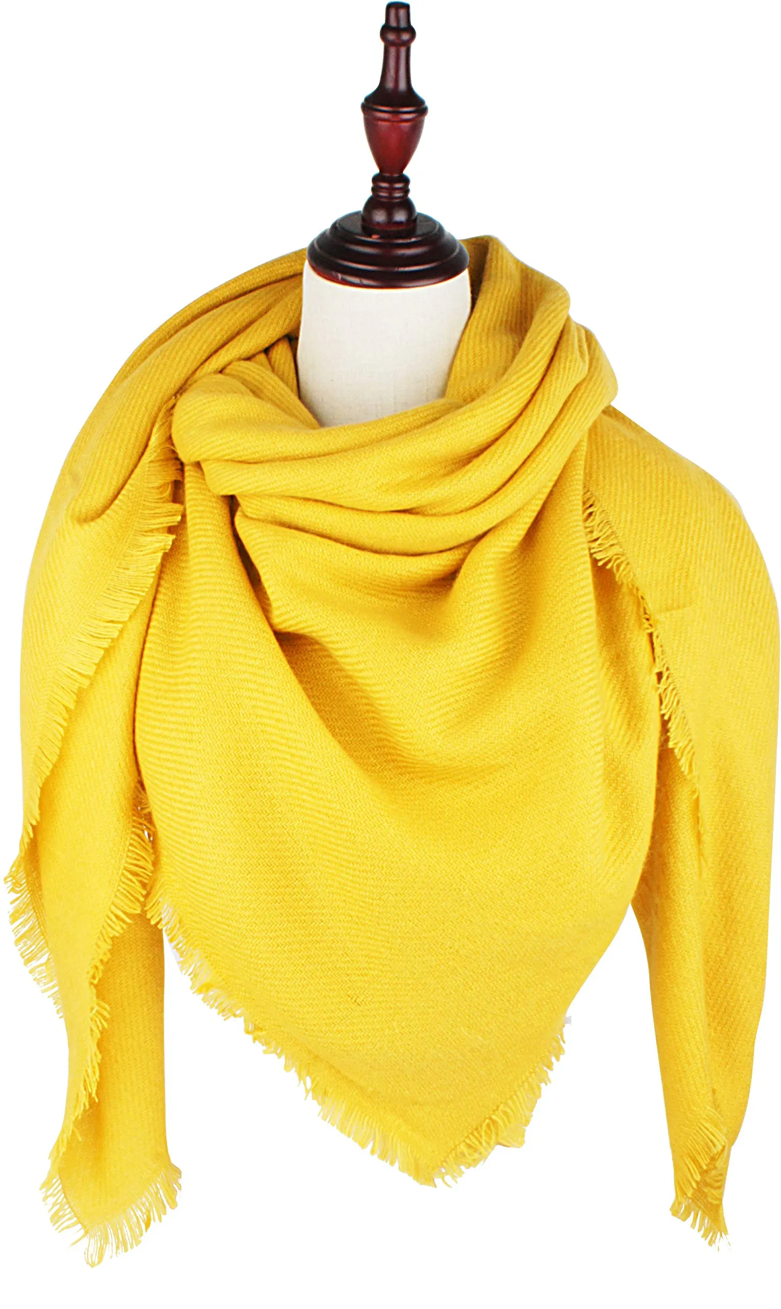 VIVIAN & VINCENT Soft Classic Luxurious Blanket Solid Color Square Scarf Wrap