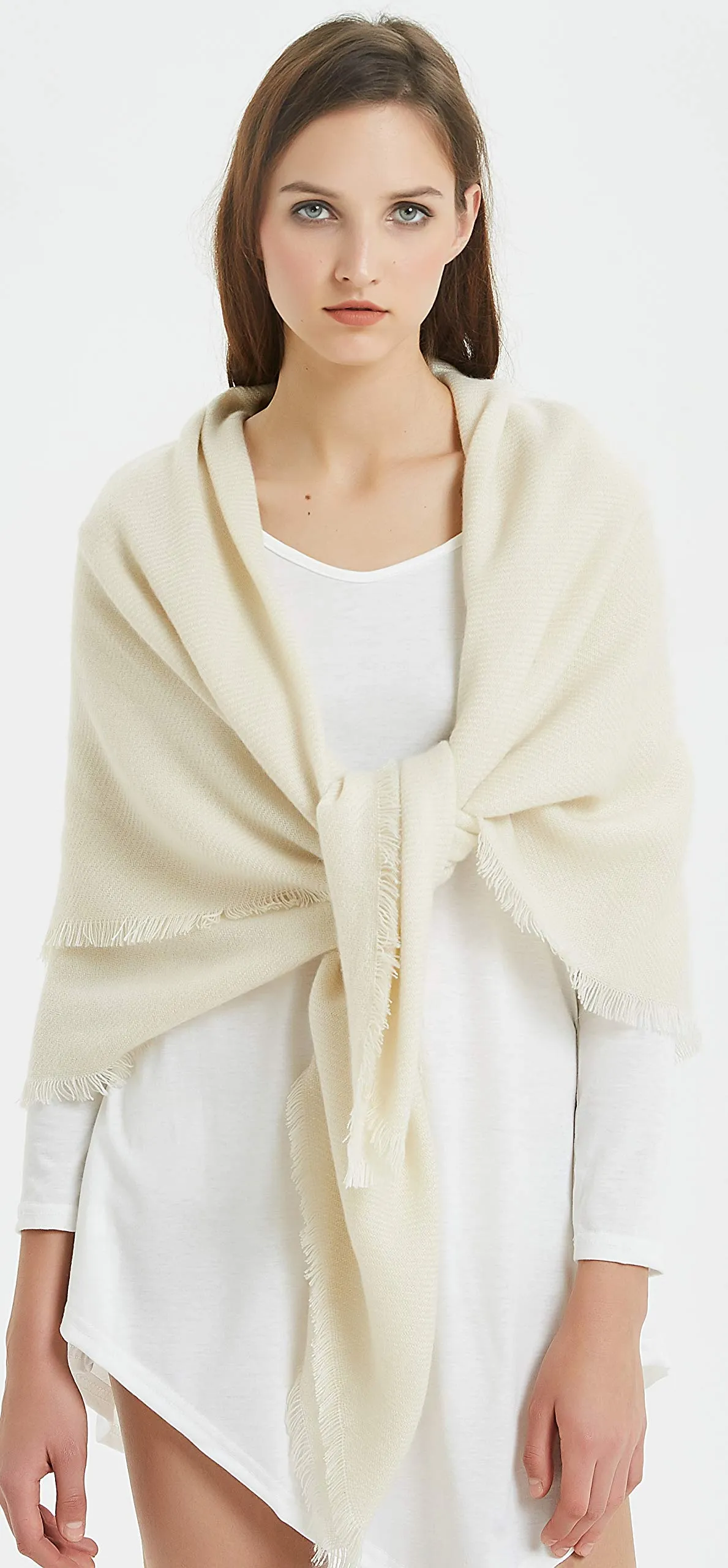 VIVIAN & VINCENT Soft Classic Luxurious Blanket Solid Color Square Scarf Wrap