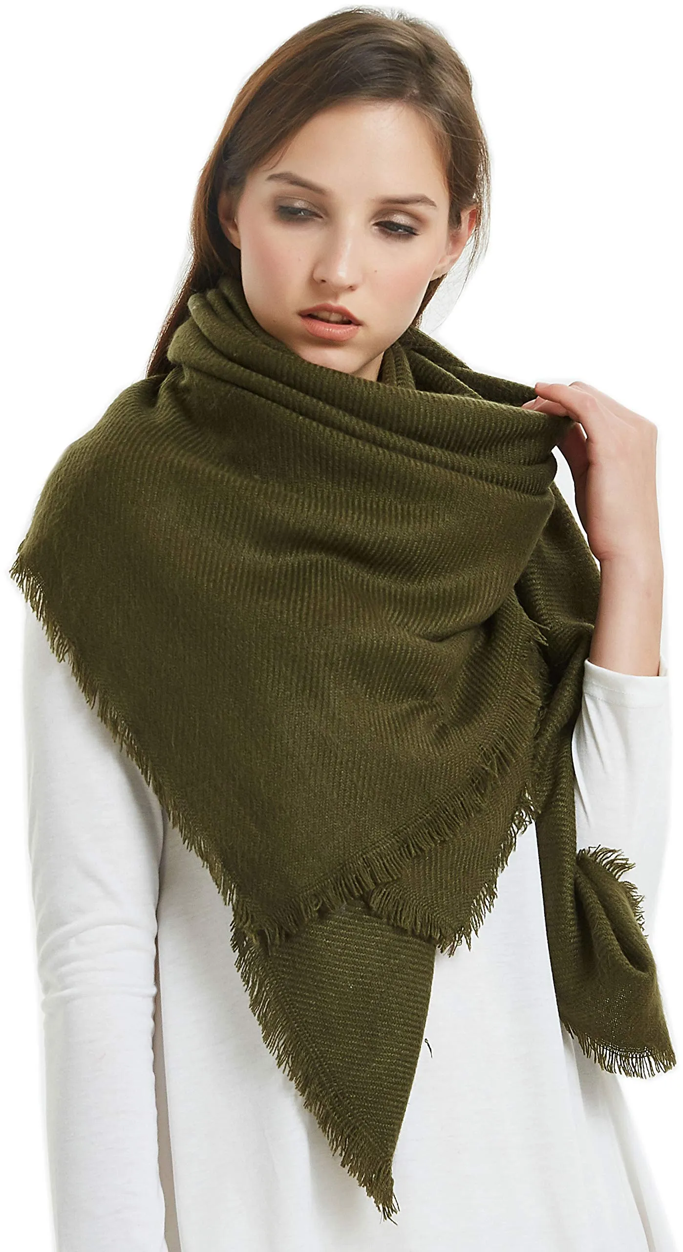 VIVIAN & VINCENT Soft Classic Luxurious Blanket Solid Color Square Scarf Wrap