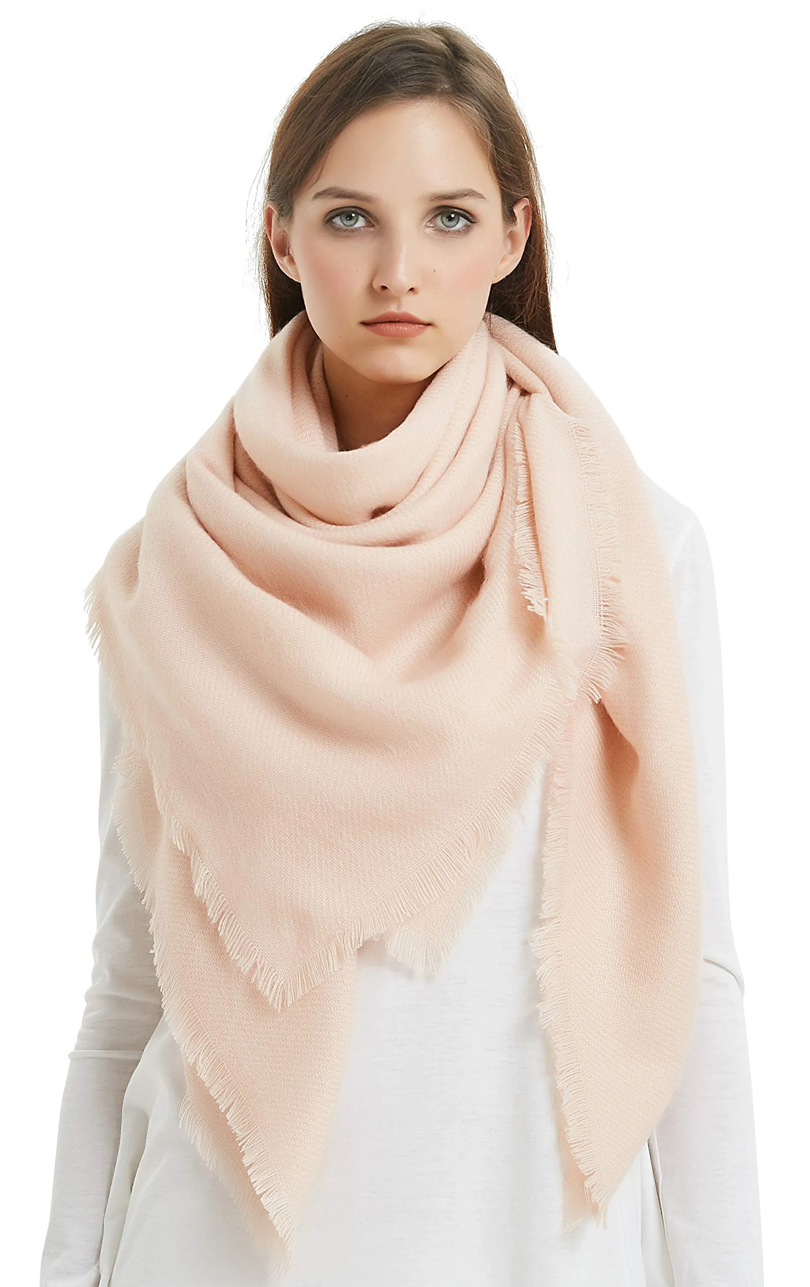 VIVIAN & VINCENT Soft Classic Luxurious Blanket Solid Color Square Scarf Wrap