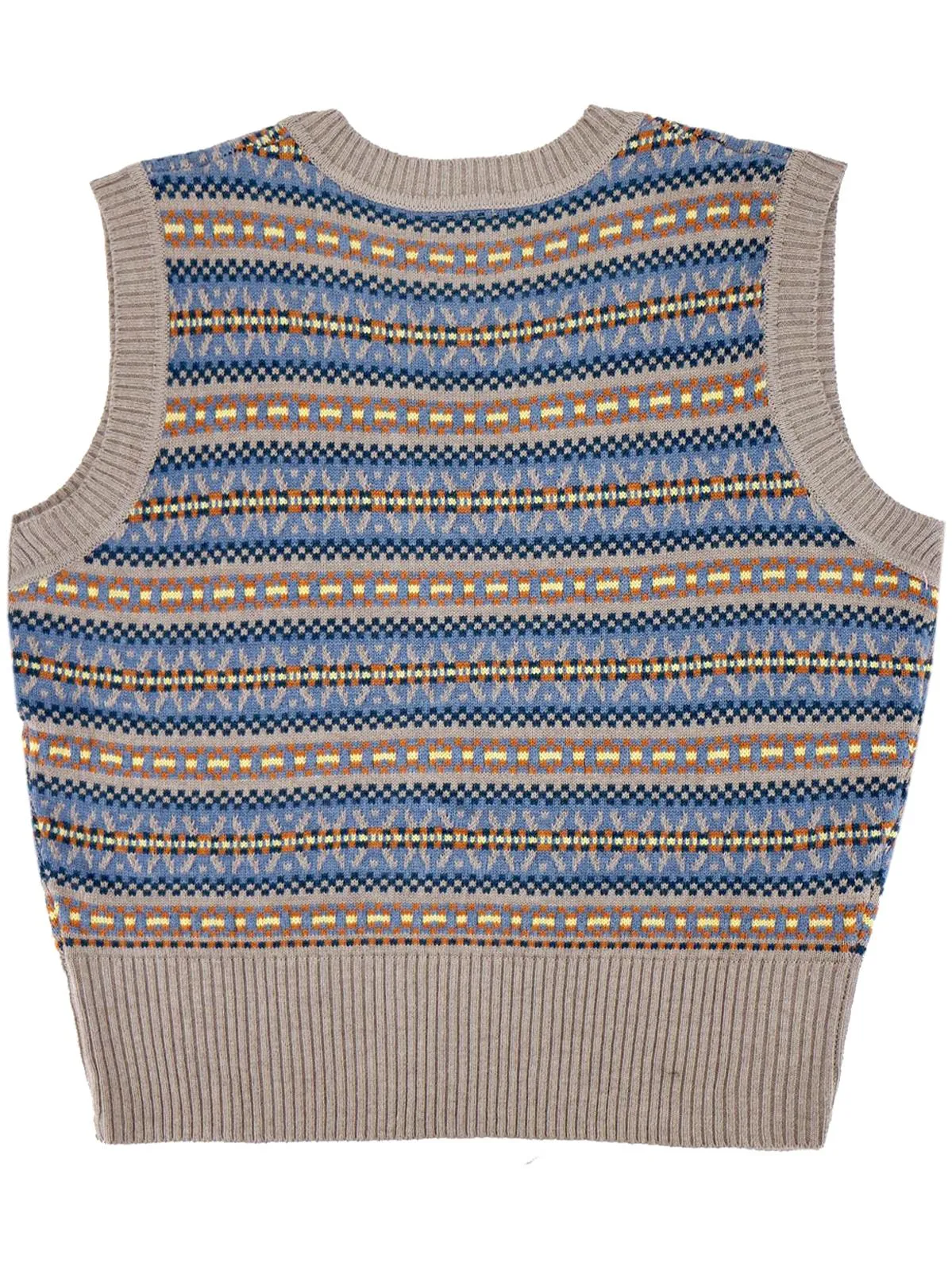 Walter Vintage Fairisle Tank Top - Tawny Grey