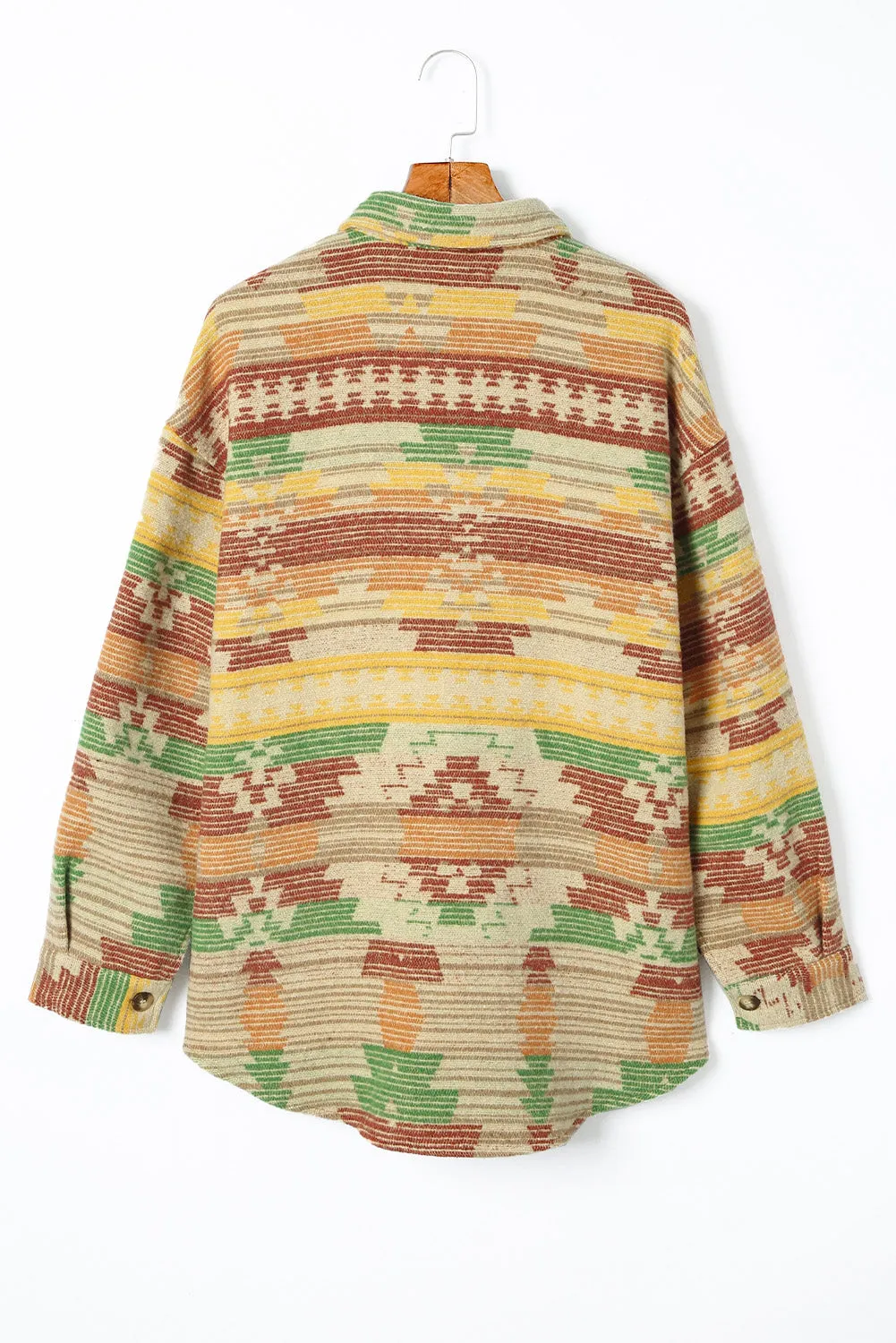 Western Aztec Button Front Shacket