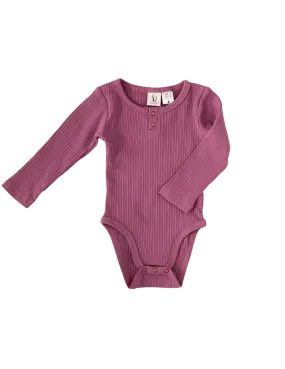 Willow Long Sleeve Cotton Bodysuit - Wisteria