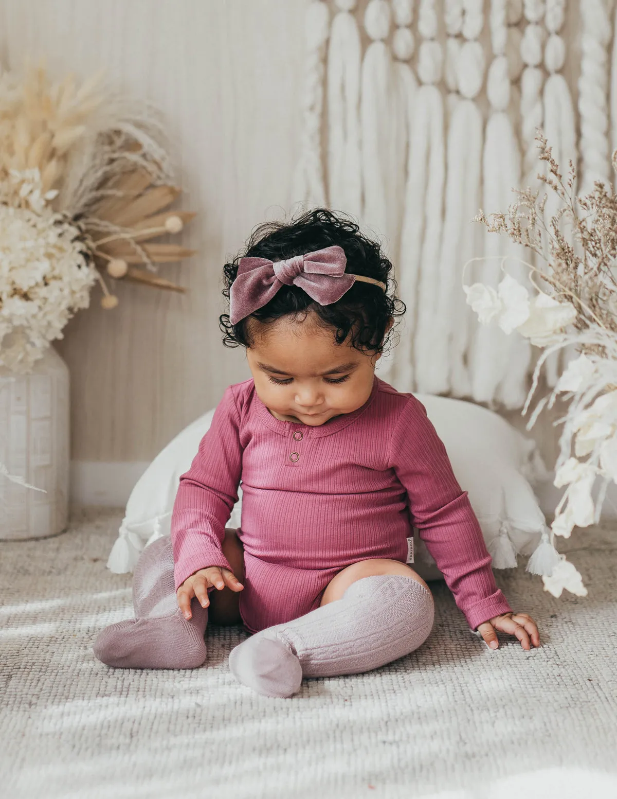 Willow Long Sleeve Cotton Bodysuit - Wisteria