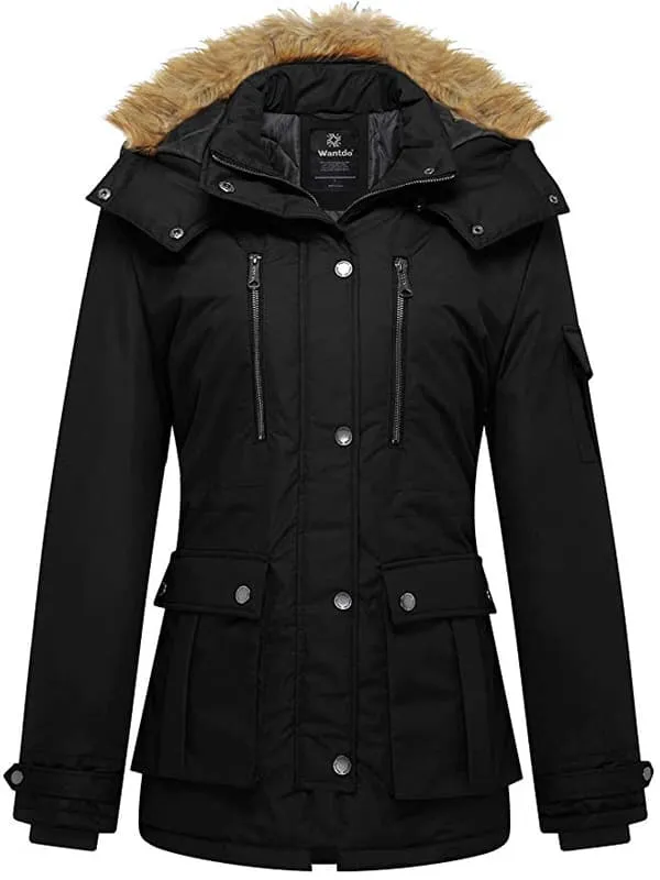 Women's Warm Winter Parka Coat with Removable Faux Fur Hood