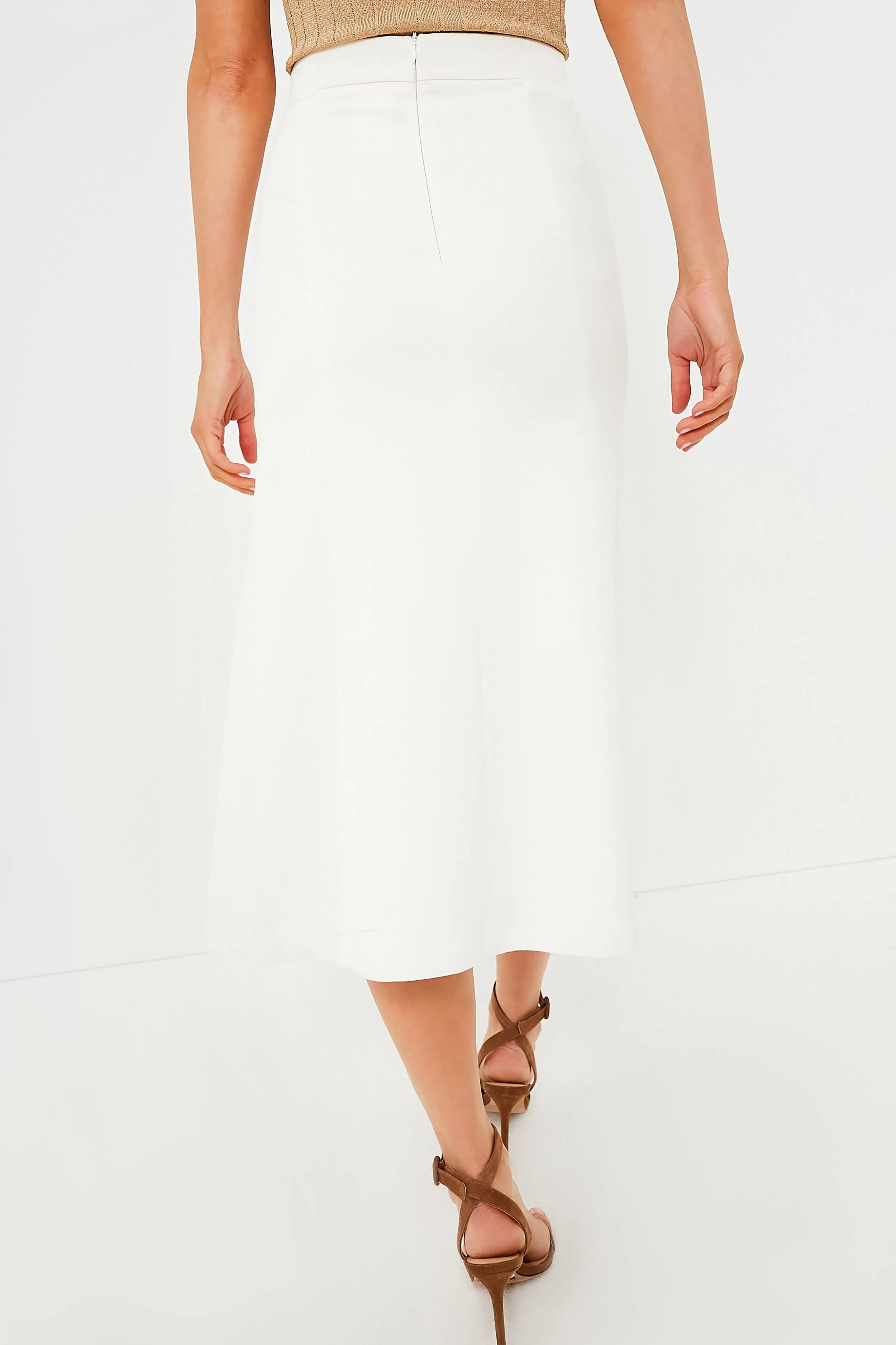 Wool White Arona Skirt