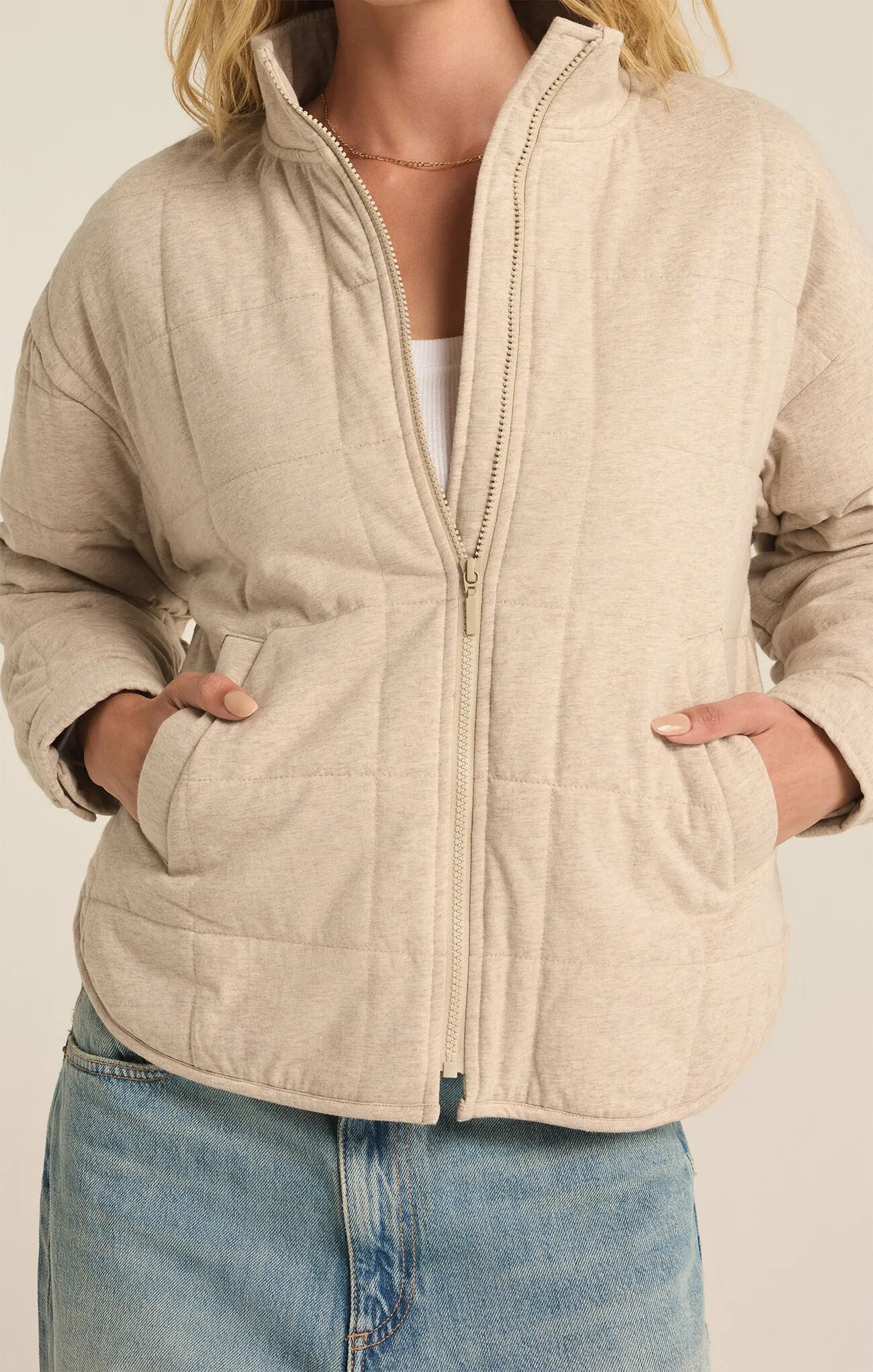 Z SUPPLY - BONFIRE JACKET HEATHER LATTE