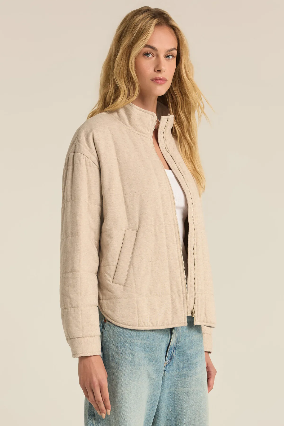 Z SUPPLY - BONFIRE JACKET HEATHER LATTE